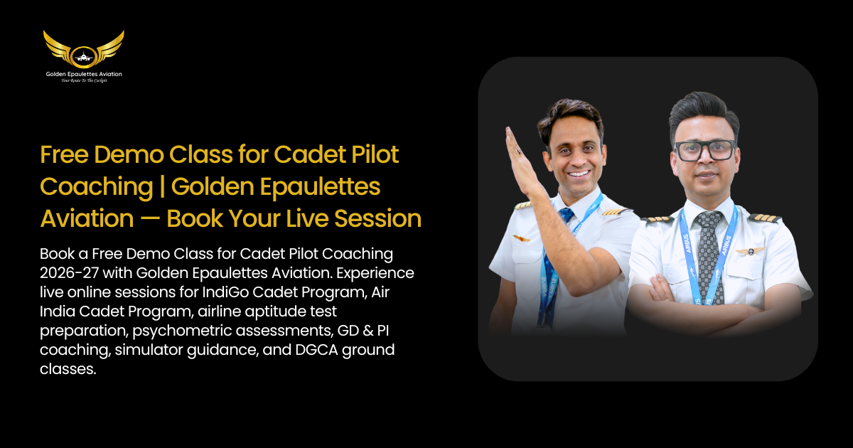 Free Demo Class for Cadet Pilot Coaching | Golden Epaulettes Aviation ...